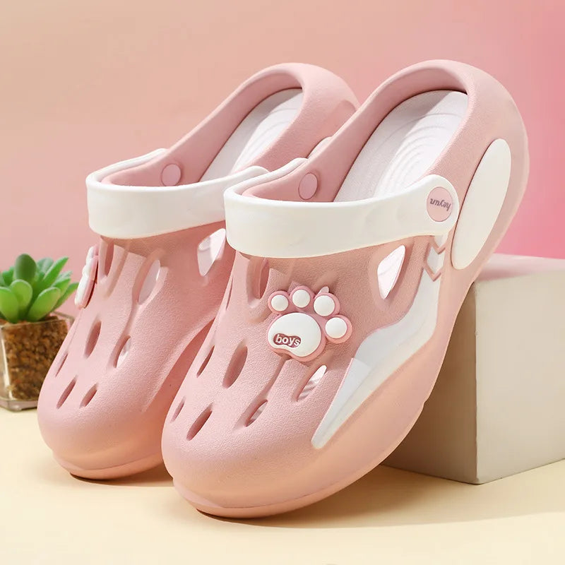 2026 Summer Sandals For Women Platform Shoes Thick Sole Cute DIY Paw Girls Street Beach Slippers Soft EVA Female Fashion Clogs