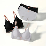 Women Push Up Bra And Panties Set Non-wire Bra Sexy Lingerie Set Low Waist Briefs Women's Comfy Underwear Set Female Intimates