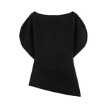 Women's Fashionable Elegant Versatile Puff Sleeve Top Women Boat Neck Puff Sleeve Hem Blouse Solid Color Slim Fit Top ASH4