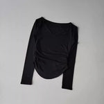 Women's yoga sports long sleeved, autumn and winter high-end slim fit small V-neck sports top fitness long sleeved T-shirt