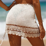 2026 Hollow Out Skirt Sarong Crochet Knitted Tunic Beach Cover Up Beach Wear Beachwear Female Women Cover-ups Beach Dress K8074