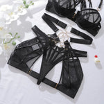 Toucheart Erotic Lingerie Complex Craftsmanship See-through Personalized Body-shaping Sexy Women Underwear Split Four-piece Set