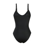 Vintage Black Tie Dye Gradient Swimwear Women 2026 V Neck Drawstring Slim Tummy Control One Piece Swimsuit Bathing Suit Monokini