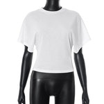 Fashion Casual Solid Gray Cropped T-shirt 2026 Woman Clothes O-neck Corset Tops Streetwear Girls Summer Autumn Short Tee Shirts