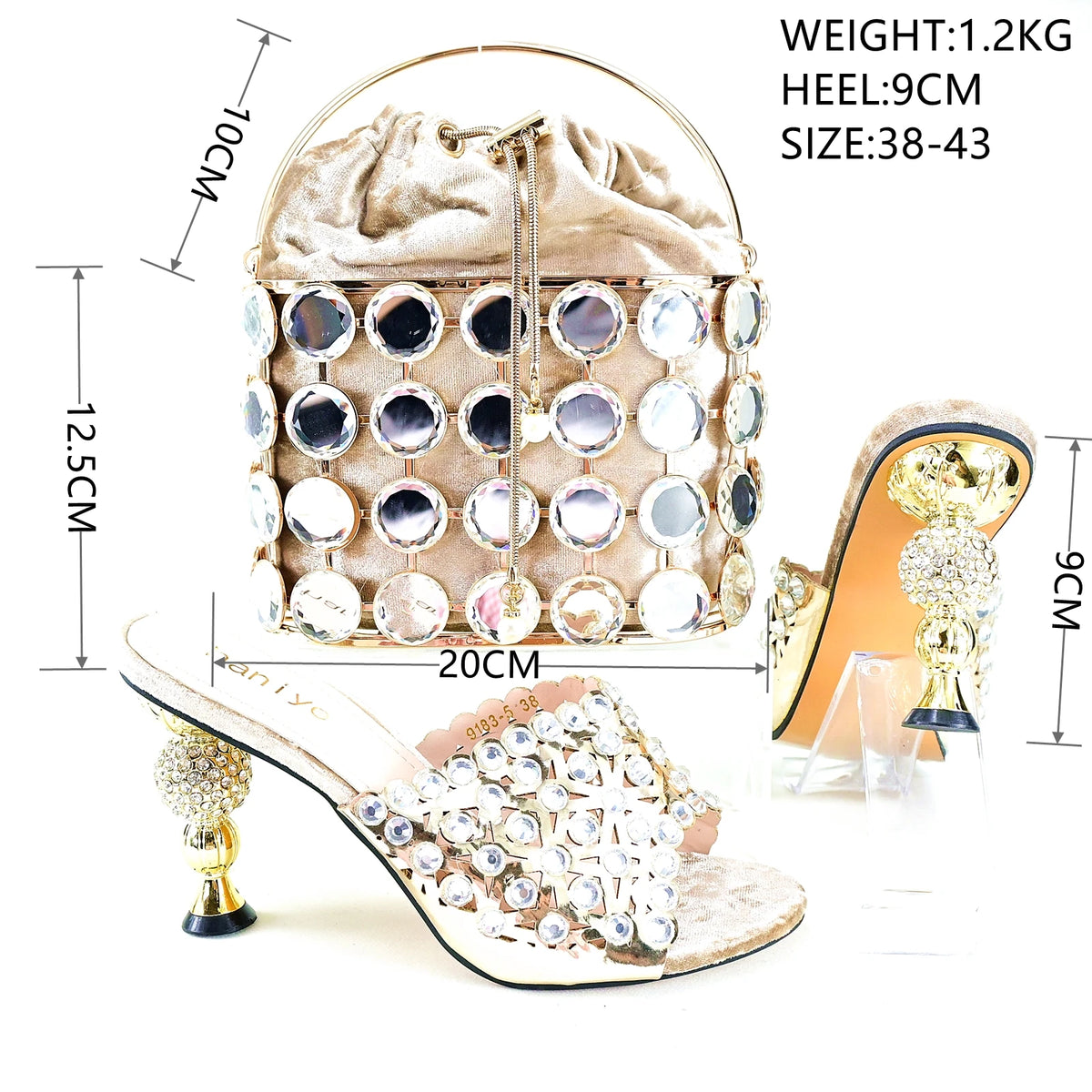 Doershow Lastest Italian Design Fashion Style Ladies Shoes with Matching Bag Set 2023 Nigerian Shoes and Bag Set! HRT1-26