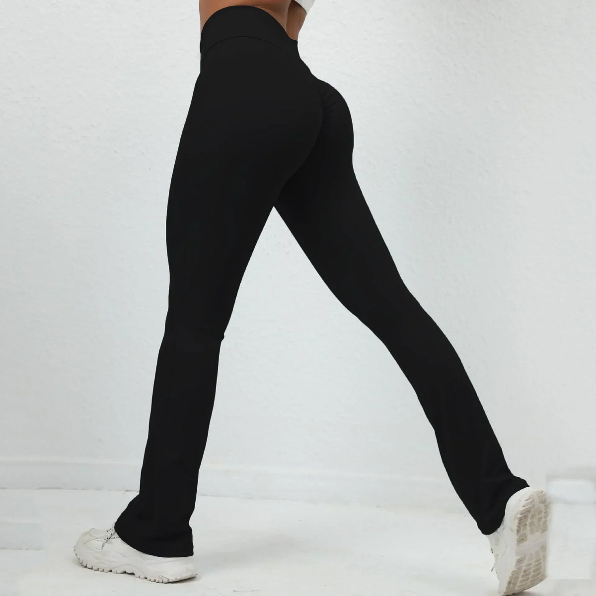 Women's Seamless Yoga Leggings Pants Sports Fitness Peach Hip-lifting High Waist Slimming Dance Training Workout Flared Pants