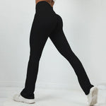 Women's Seamless Yoga Leggings Pants Sports Fitness Peach Hip-lifting High Waist Slimming Dance Training Workout Flared Pants