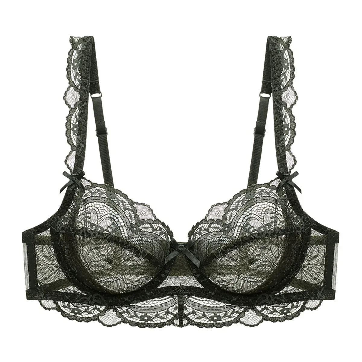 Logirlve Ultrathin Bra Transparent Brassiere Sexy Underwear Plus Size Cup Embroidery Women Lingerie Lace Bras Hollow out
