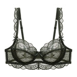 Logirlve Ultrathin Bra Transparent Brassiere Sexy Underwear Plus Size Cup Embroidery Women Lingerie Lace Bras Hollow out