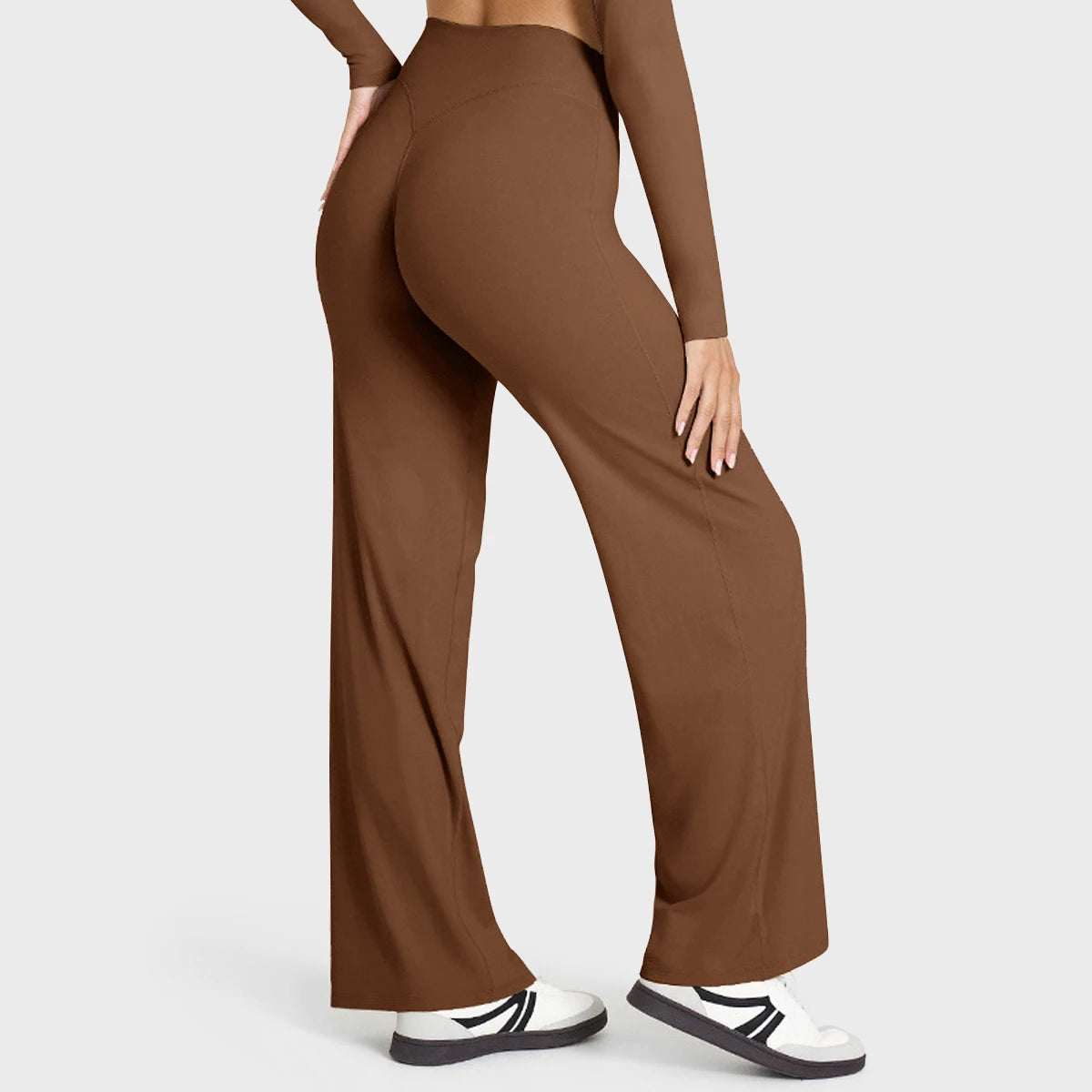 Buttery Soft Cream Yellow Women's Yoga Pants Breathable High Waist Straight-Leg Casual Loose Fit Sports Trousers