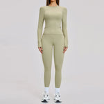 New Yoga Set 2PCS Gym Clothes Workout Outfits Women Long-sleeved T-shirt Sportswear Tracksuits Fitness Sports Vest Gym Leggings