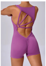Padded Jumpsuit Sport Women Yoga Bodysuit Fitness Wear Gym Sportswear High Elastic Workout Running Clothes