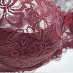 Sexy Lace Bra Plus Size A B C D Cup Underwire Gather Adjustment Plunge Lingerie Bras For Women Embroidery Underwear BH Top