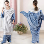 Cute Anime Cartoon Shark Jumpsuits Pajamas For Adults Couples Funny Onesize Role-playing Costumes Wearable Funny Nightdress