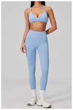 Breathable Quick Drying Yoga Set for Women Beauty Back Sports Bra High Waist Leggings Fitness Suit Outwear Gym Running Tracksuit
