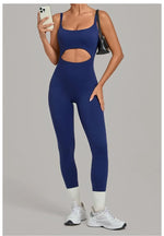 Women's Seamless Yoga Jumpsuits Sports Gym Fitness Backless Sleeveless Hip-lifting Pants One-piece Training Workout Bodysuits