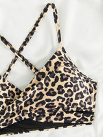 Criss Cross Back Leopard Bikini Women Swimwear Female Swimsuit Two Pieces Bikini Set Bather Bathing Suit Swim Beach Wear Lady