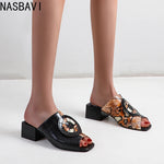 NASBAVI Out Outdoor Slippers Latest Luxury Shoes Women Designers Ladies Shoes and Sandals Wedding Shoes for Women Big Size 45 46