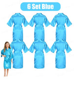6-15Pcs Multicolors Spa Robes for Girls Spa Birthday Kimono for Girls Soft Silk Satin Slumber Sleepover Pyjama Party Supplies