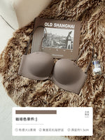 Front Button Underwear Women's Small Chest Pull Up To Show Large Summer Thin Collection Breast Anti-sag White Thin Strap Bra