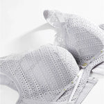 Women Lingerie White Lace Bras Hollow Out Ultrathin Push Up Bra Transparent Brassiere Sexy Underwear Plus Size Autumn 6020