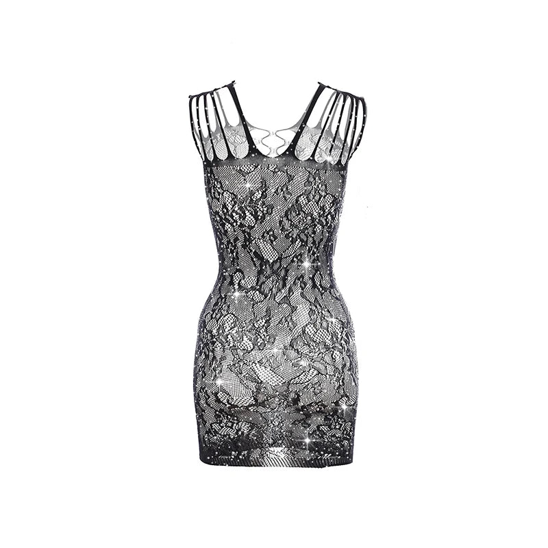 Women Sexy FishnetCover Up, Sheer Bodycon Sleepwear See Through Beachwear Without Bikini
