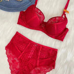 New Sexy Splicing Lace Underwear Women Bra and High Waist Panties Set Cozy Underwie Push Up Brassiere Ladies Temptation Lingerie