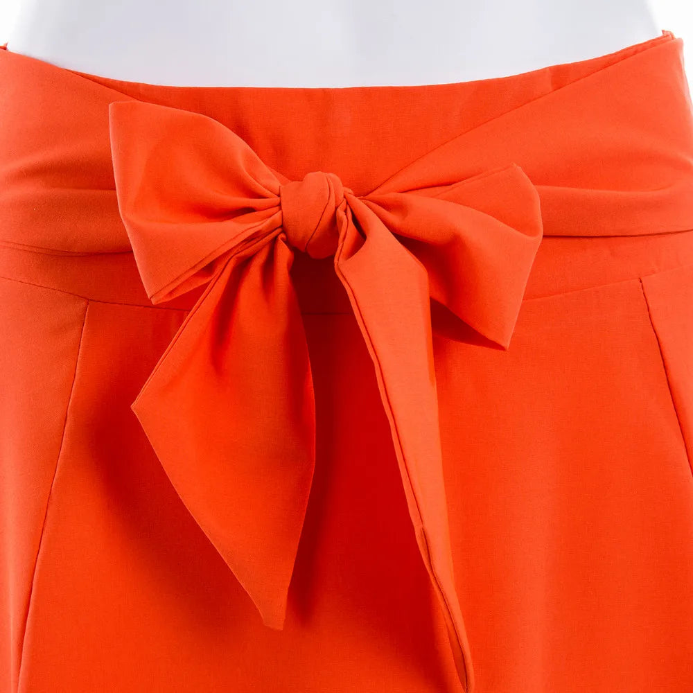 Fashion Women's Ladies Solid Color Bandage Pleated Cocktail Party High WaistSummer A Line Skirts With Pocket