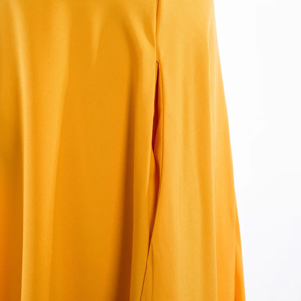Fashion Women's Ladies Solid Color Bandage Pleated Cocktail Party High WaistSummer A Line Skirts With Pocket