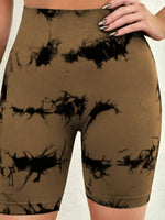 Tie-Dye High Waist Active Shorts - Ladyez