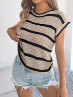 Striped Round Neck Knit Sweater