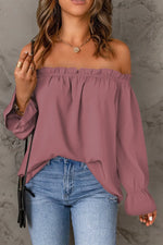 Frill Off-Shoulder Flounce Sleeve Blouse - Ladyez
