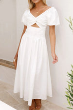 Sweetheart Neck Puff Sleeve Dress
