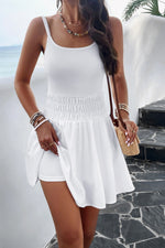 Devine Smocked Scoop Neck Mini Cami Dress - Ladyez