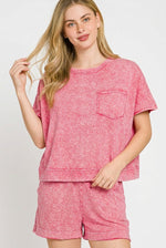 Zenana Halo Snow Washed Boxy Top & Shorts Set