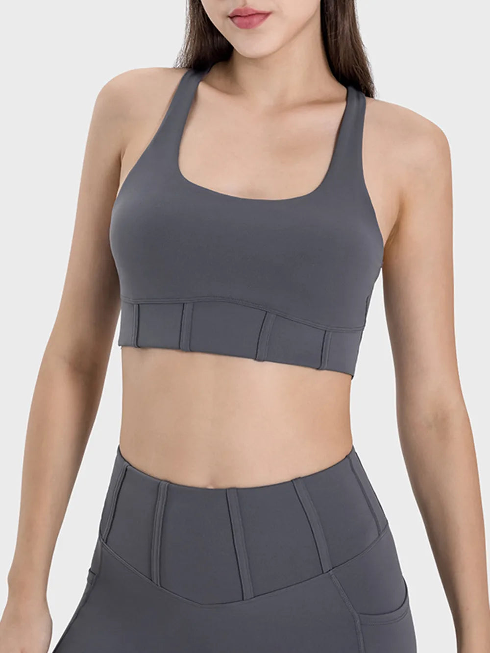 Millennia Square Neck Wide Strap Active Tank - Ladyez