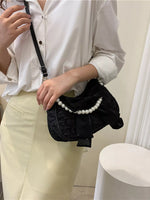 Bow Pearl Chain Crossbody Bag