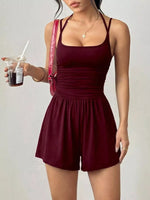 Ruched Spaghetti Strap Romper