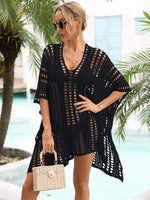 Angel Wings Side Slit Dolman Sleeve Cover-Up - Ladyez