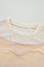 Mesh Patchwork Crew Neck Tank