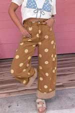 Polka Dot Wide Leg Jeans
