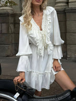 Ruffled Flounce Sleeve Mini Dress