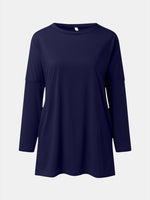 Full Size Round Neck Long Sleeve T-Shirt - Ladyez