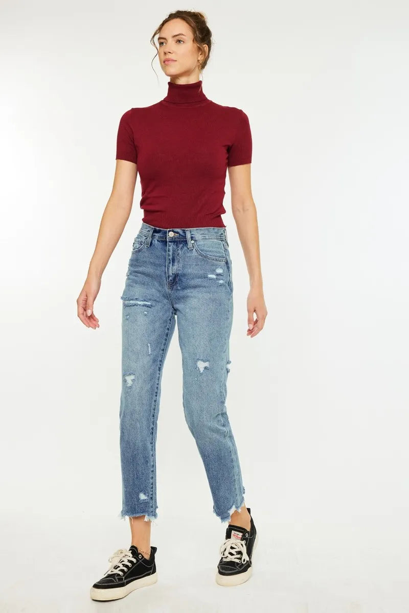 Kancan High Rise Classic Slim Straight Jeans - Ladyez