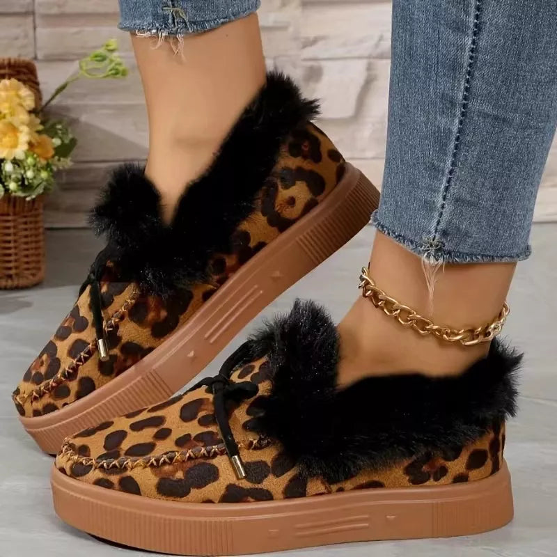 Fuzzy Round Toe Slip-Ons