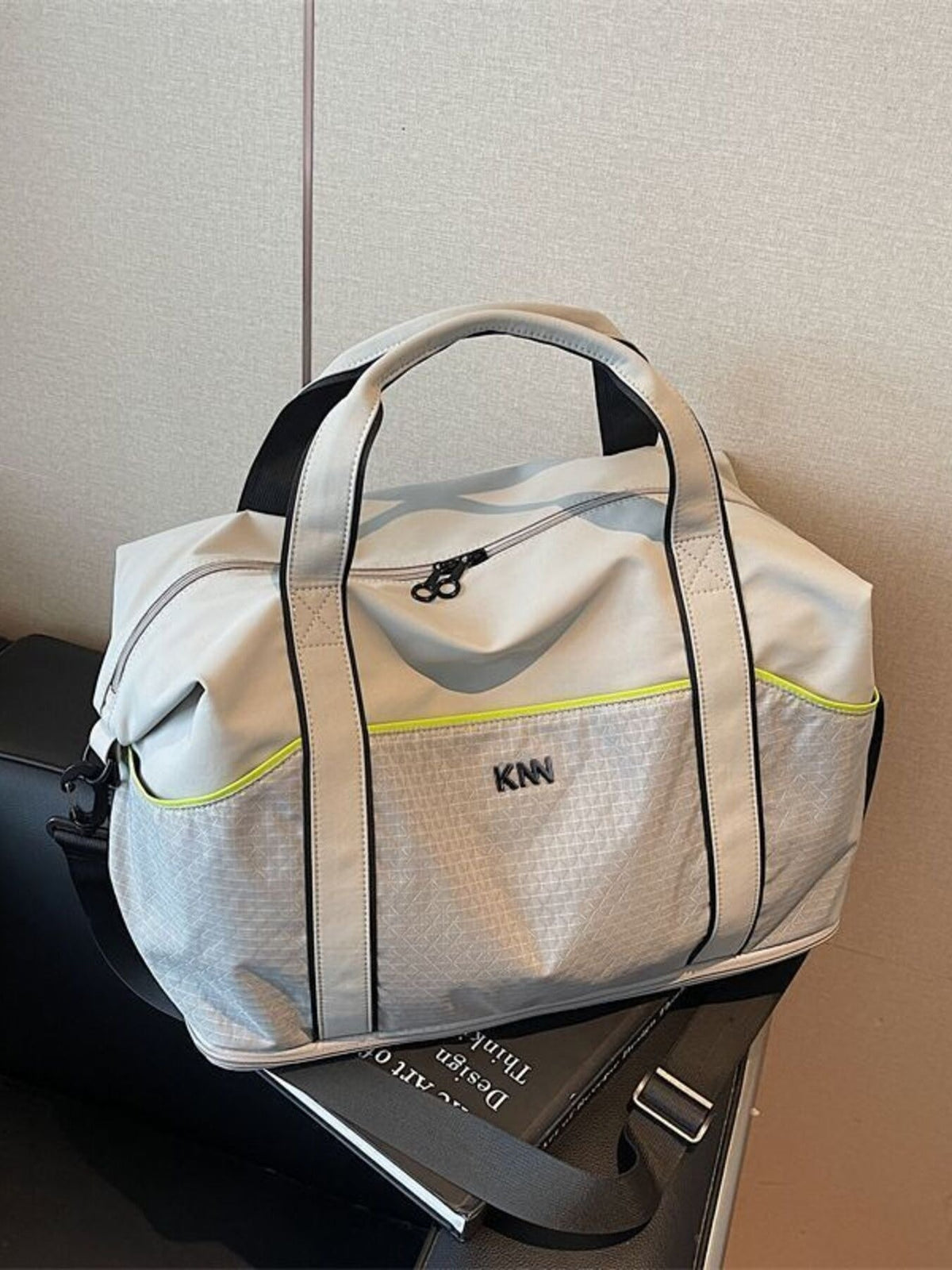 Grid Pattern Duffel Bag