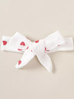 Children's Heart Print Top and Flare Pants with Headband