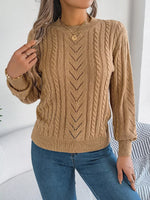 Cable-Knit Round Neck Sweater