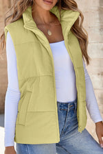 Zip Up Turtleneck Vest Coat