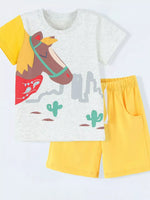 Children's Horse Graphic Tee and Shorts Set